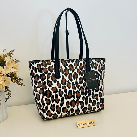 Kate Spade Purse Staci Spotted Animal Medium Tote Leopard - Picture 5 of 10
